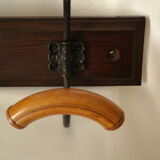 Vintage walnut wall-mounted coat rack for school, bistro.