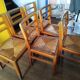 Set of 6 vintage straw chairs – Pierre Cruège – 1950s