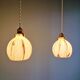 Duo de suspensions Art Déco en opaline marbrée, années 1920-30