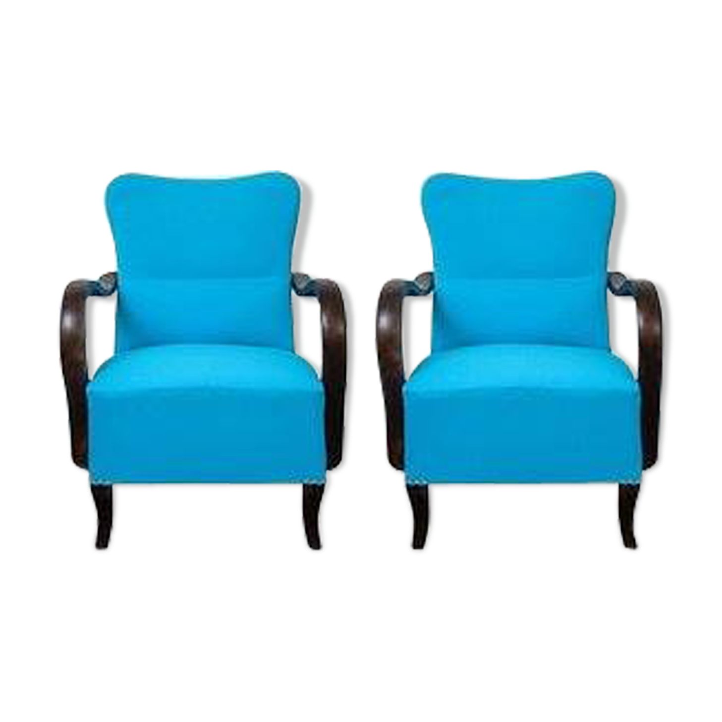 Art deco blue armchairs, 1920