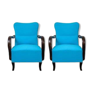 Fauteuils bleu art déco,