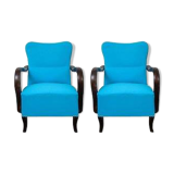 Fauteuils bleu art déco, années 1920