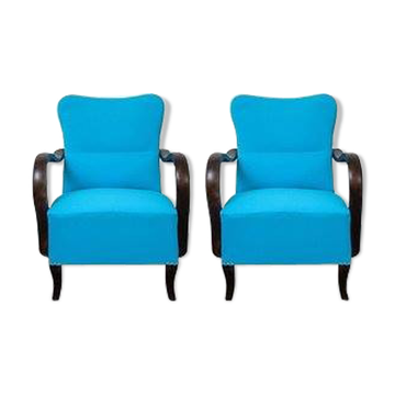 Fauteuils bleu art déco, années 1920