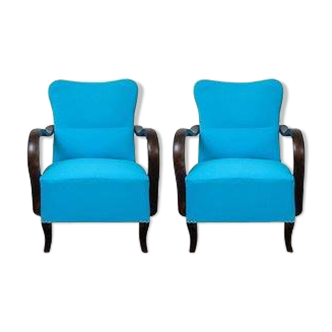 Art deco blue armchairs, 1920