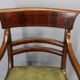 French Art Deco walnut dining chair set with armchairs, France 1930s