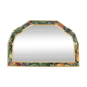 Old vintage octagonal mirror, floral patterns, green and gold