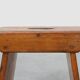 Rustic Pine Stool with Cut-Out Trestle Legs, Sweden, circa 1920