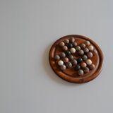 Solitaire game in exotic wood and semi-precious stones