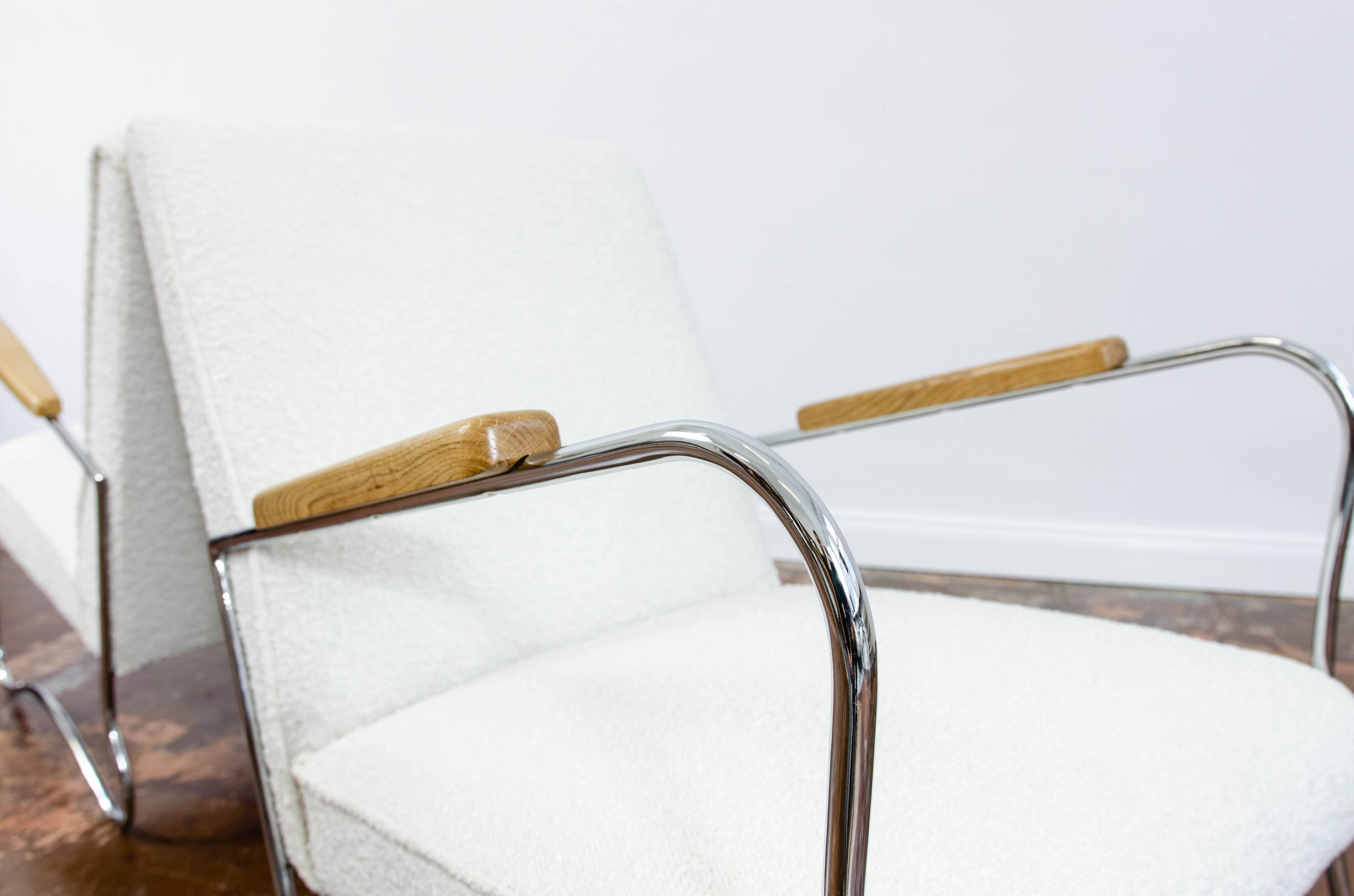 Bauhaus style armchairs, 1950s, Poland, set of 2