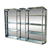 Vitrine d’exposition en laiton et verre