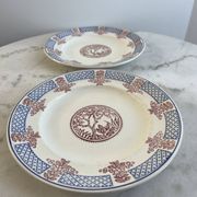 2 assiettes plates Longwy Fecamp en terre de fer