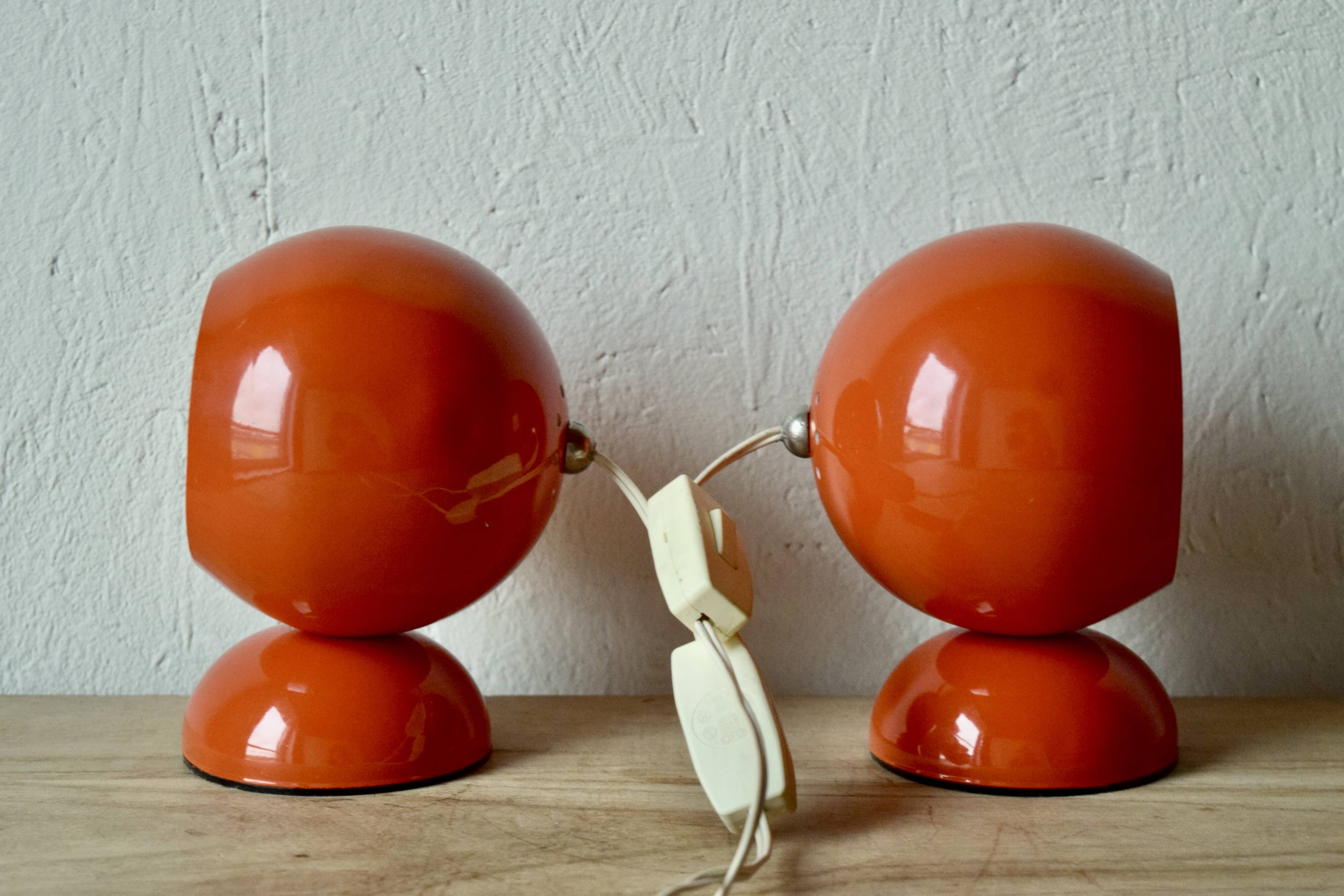 Pair of vintage falca lamps - ball lamps - space age design - made in italy