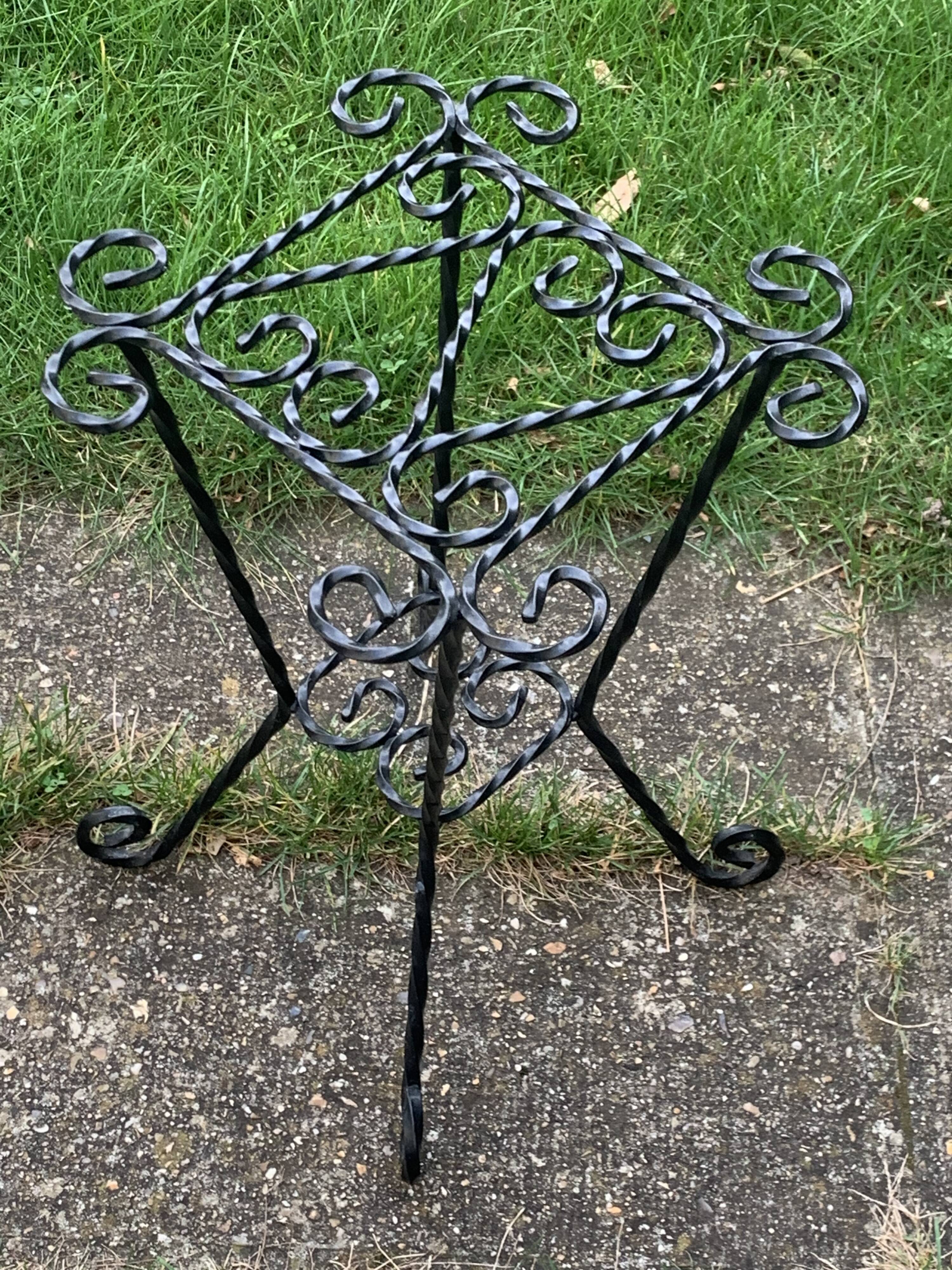 Wrought iron door twisted black vintage 1960