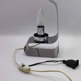 Vintage 70s chrome metal table lamp, folded effect.
