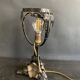 1900 Art Nouveau wrought iron lamp with floral motif