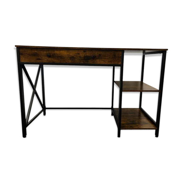Console, bureau vintage en bois avec cadre noir — Beyit