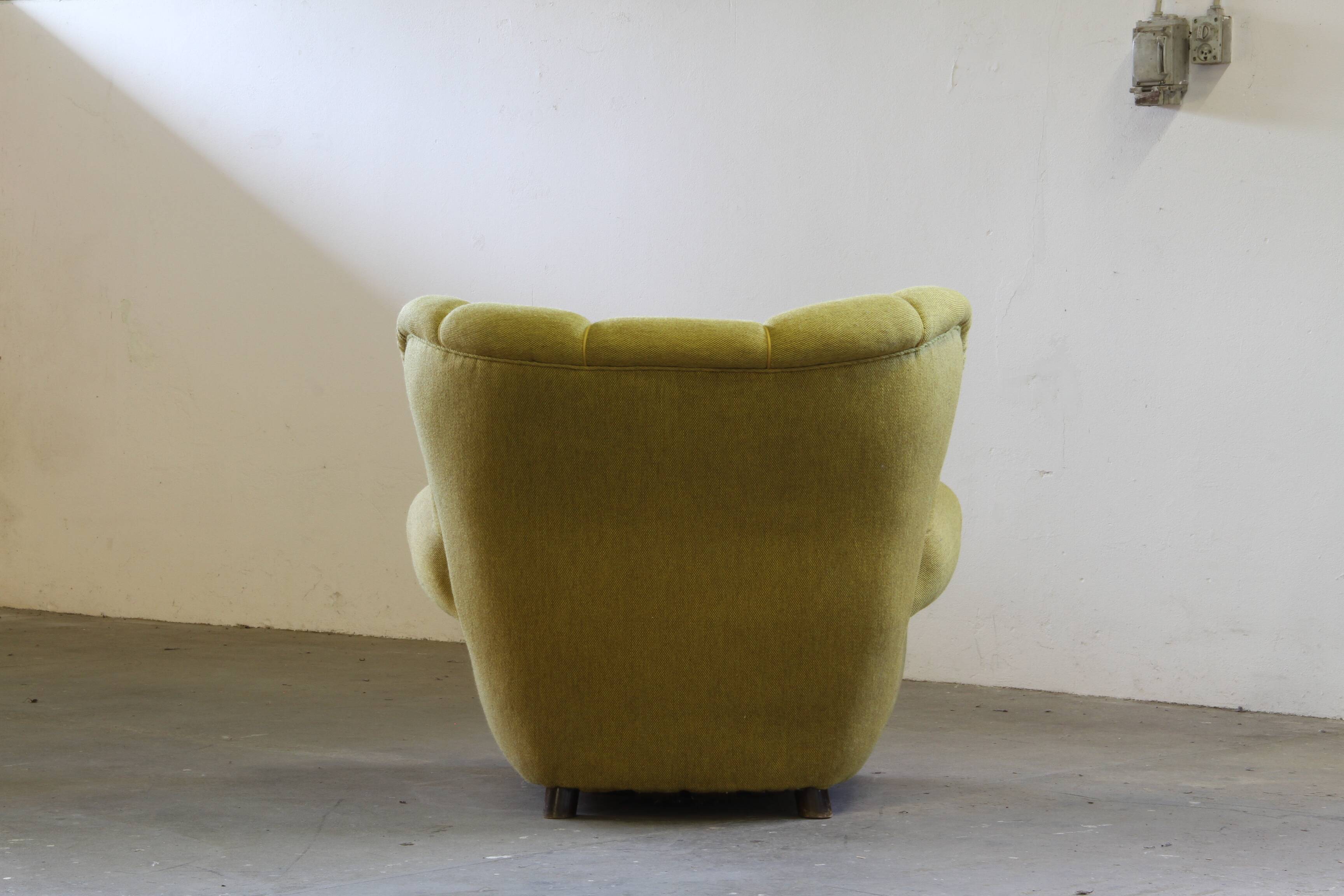 Vintage iconic large upholstered lounge / easy chair from Denmark 1930s