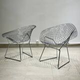 Pair of Knoll Diamond Armchairs by Harry Bertoia