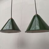 Pair of industrial hanging lamps