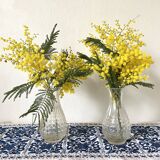 Pair of molded glass vases, 1950s