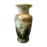 Vase balustre en opaline Louis Philippe florale XIXe