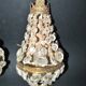 Pair of vintage lamps: wall lights with gold trim and cut crystal.