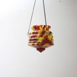 Art deco spatter glass pendant planter, Bohemia 1930s.