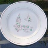 Plat rond de service de la faiencerie de Gien modèle Pigalle ancien.