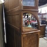 According to Gauthier-Poinsignon: large two-body buffet from the Art Nouveau period in walnut and burl.