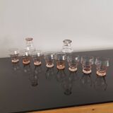 Set of 10 vintage pink glasses