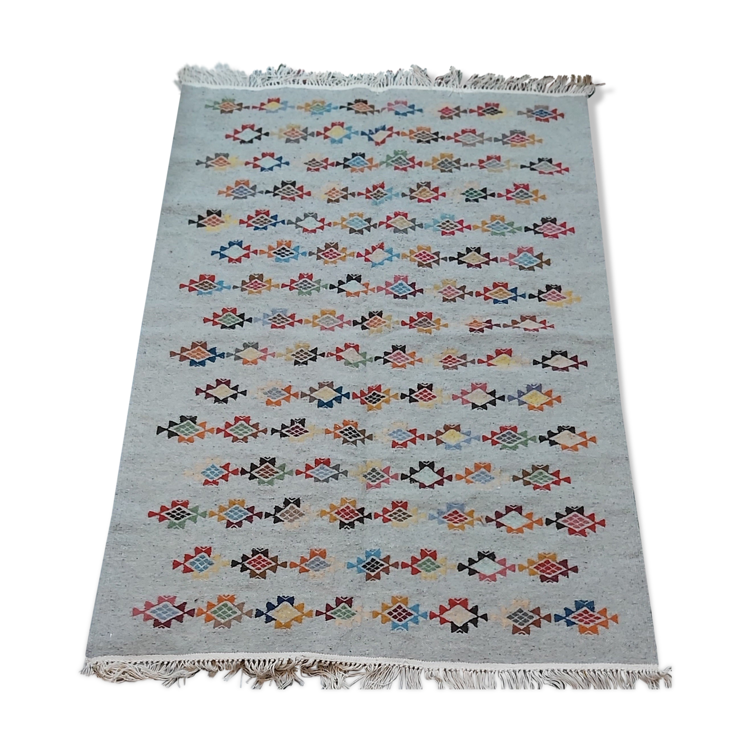Handmade Berber handmade grey carpet 124x186cm