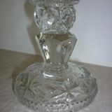 Bougeoir en verre pressé ciselé