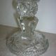 Chiseled pressed glass candle holder