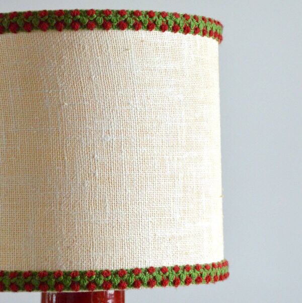 Lampe de table en céramique rouge allemagne 1970s