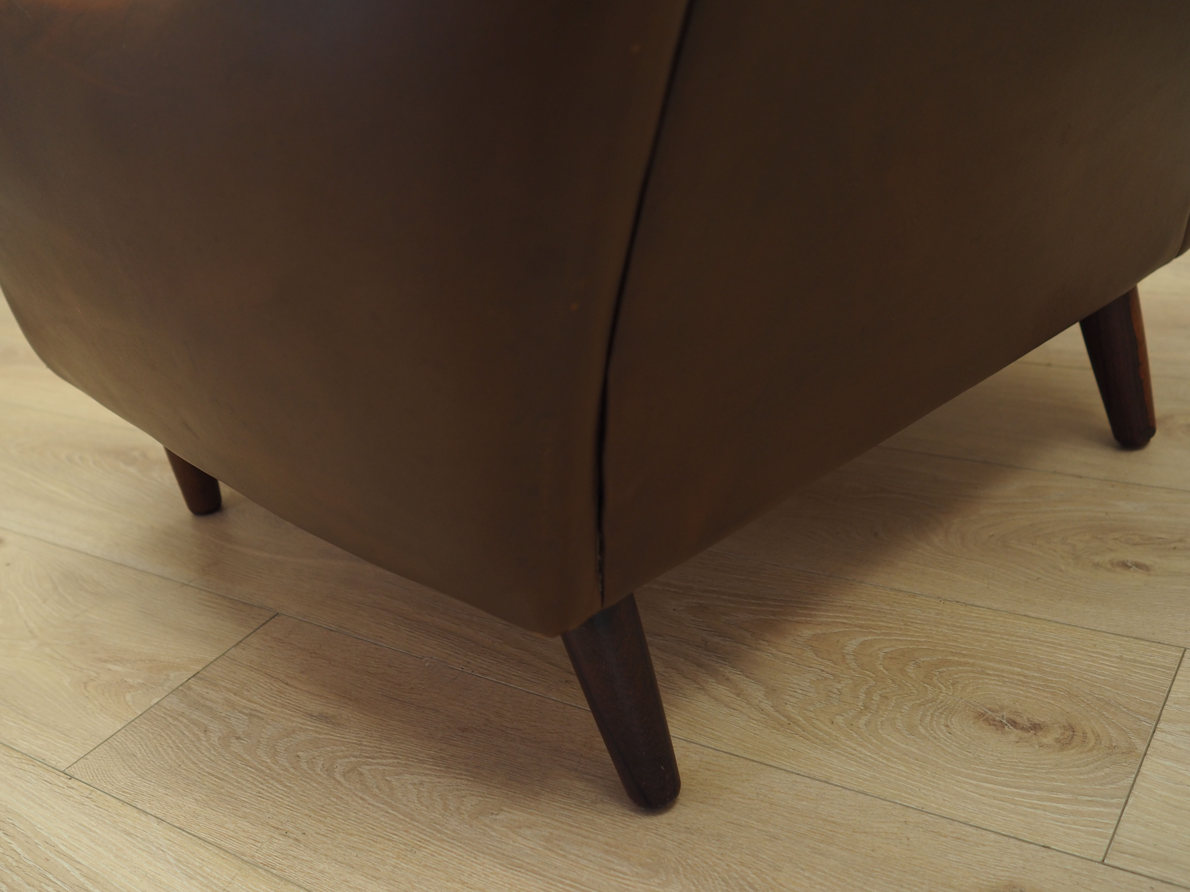 Brown leather armchair, Danish design, 1960s, designer: Edmund Jørgensen