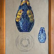 France LAMBERT 1902-1981.Gouache.Projet de vase Art Déco,vers 1925