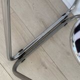 6 folding chairs in metal and zebra-patterned fabric, 1970s