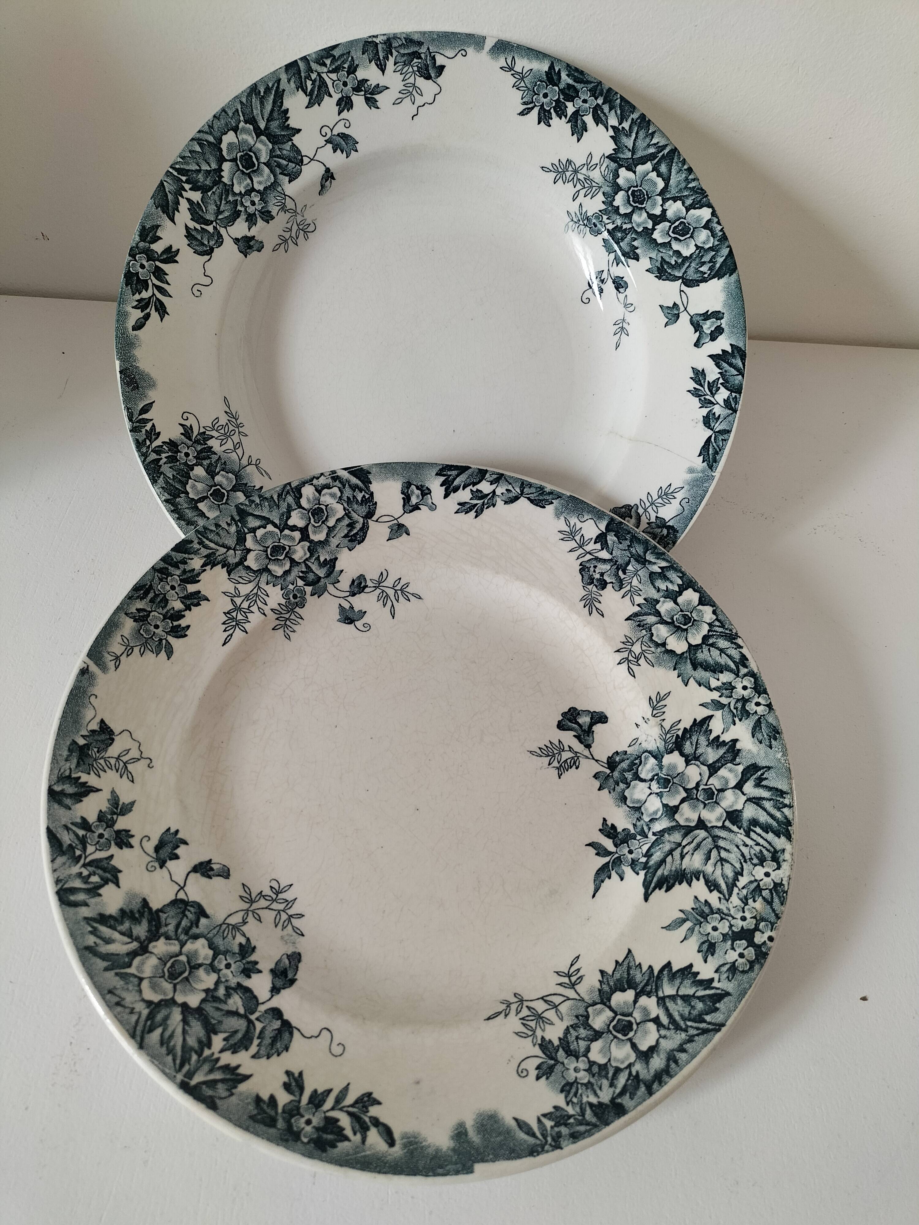 Duo of Moulin des Loups & Hamage plates, Marie-Louise model