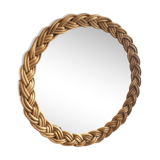 Round rattan mirror 23 cm, 1970