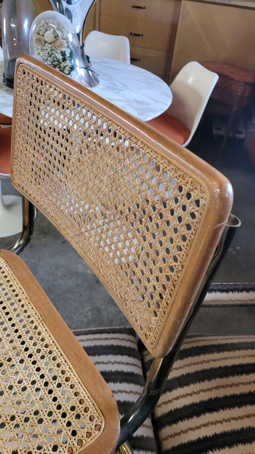 Chaise  de Marcel Breuer en cannage modèle B32
