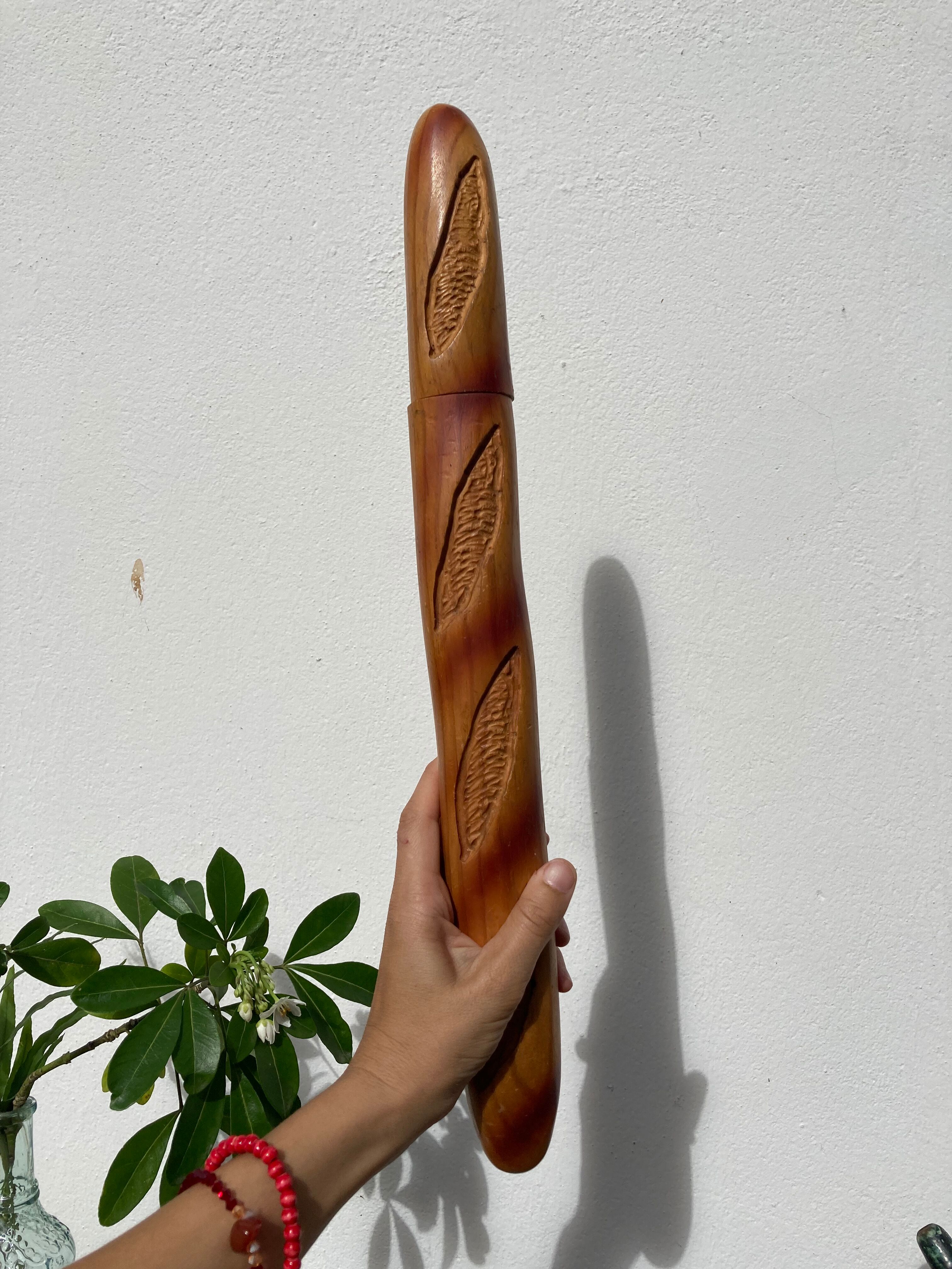Vintage baguette bread knife - resin and stainless steel bread - kitchen utensil