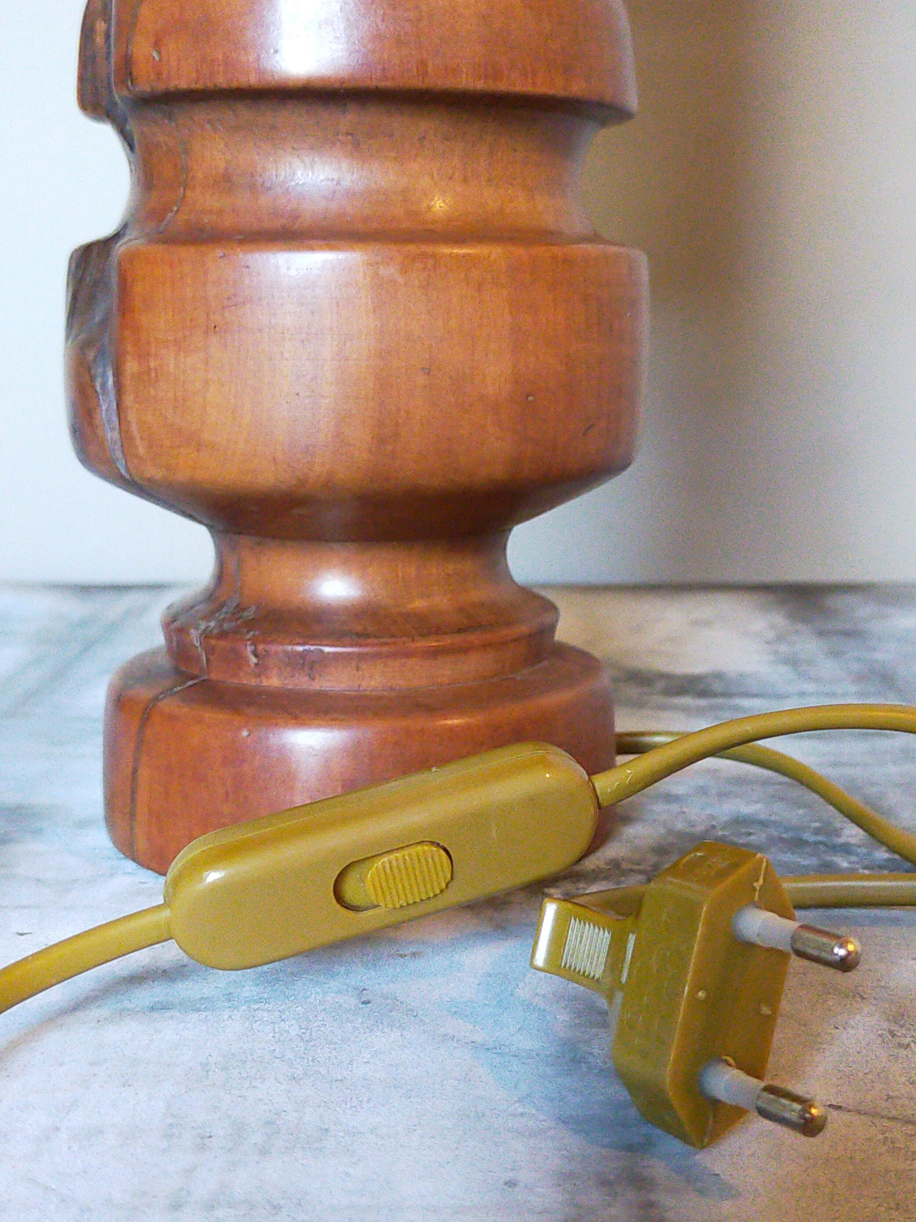 Vintage solid wood lamp and herbarium lampshade