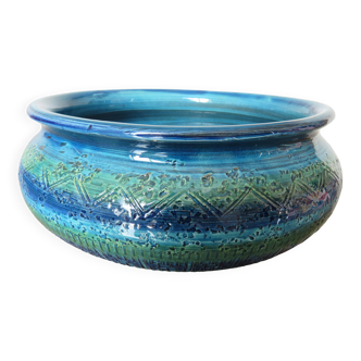 Vase Aldo Londi for Bitossi in "Rimini blue" ceramic from the 1960s.