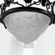 Wrought iron chandelier, tulips / pressed-molded glass bowl, Art Deco, 1930