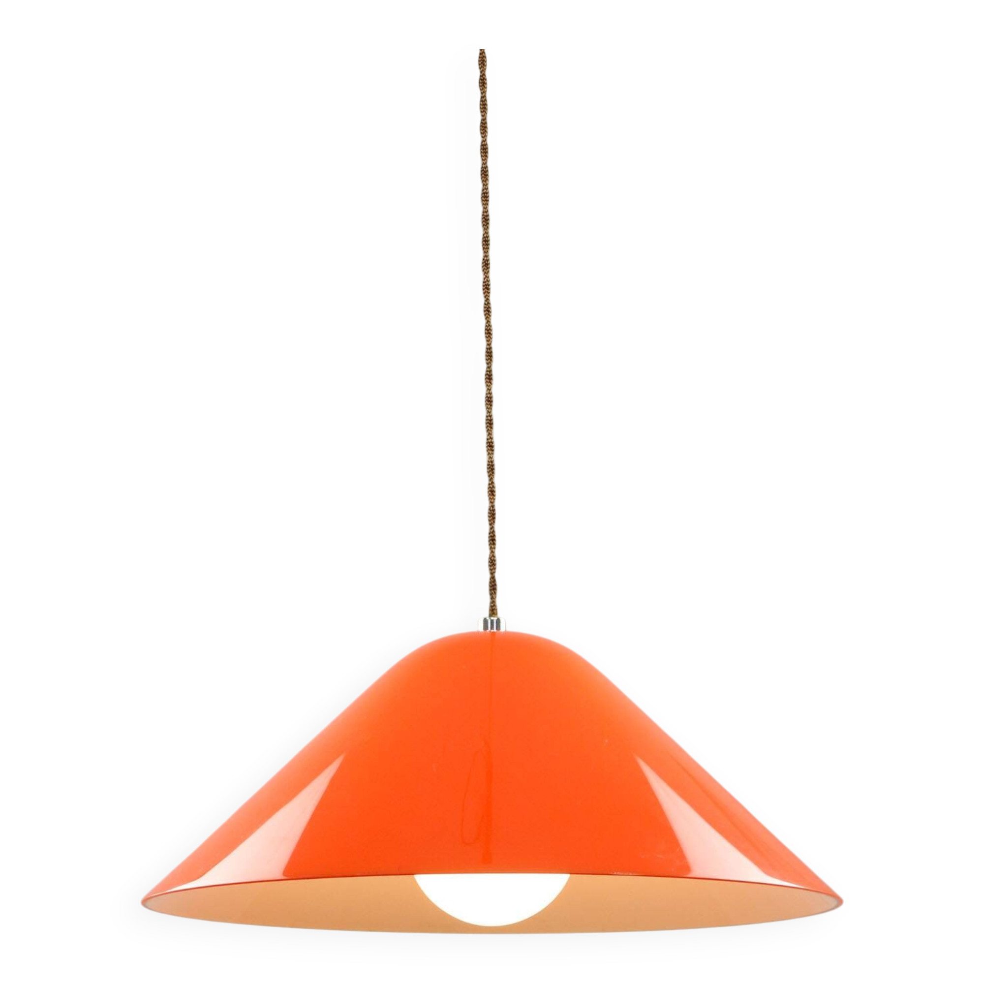 Mid-Century Orange Pendant Lamp from Guzzini, 1960s