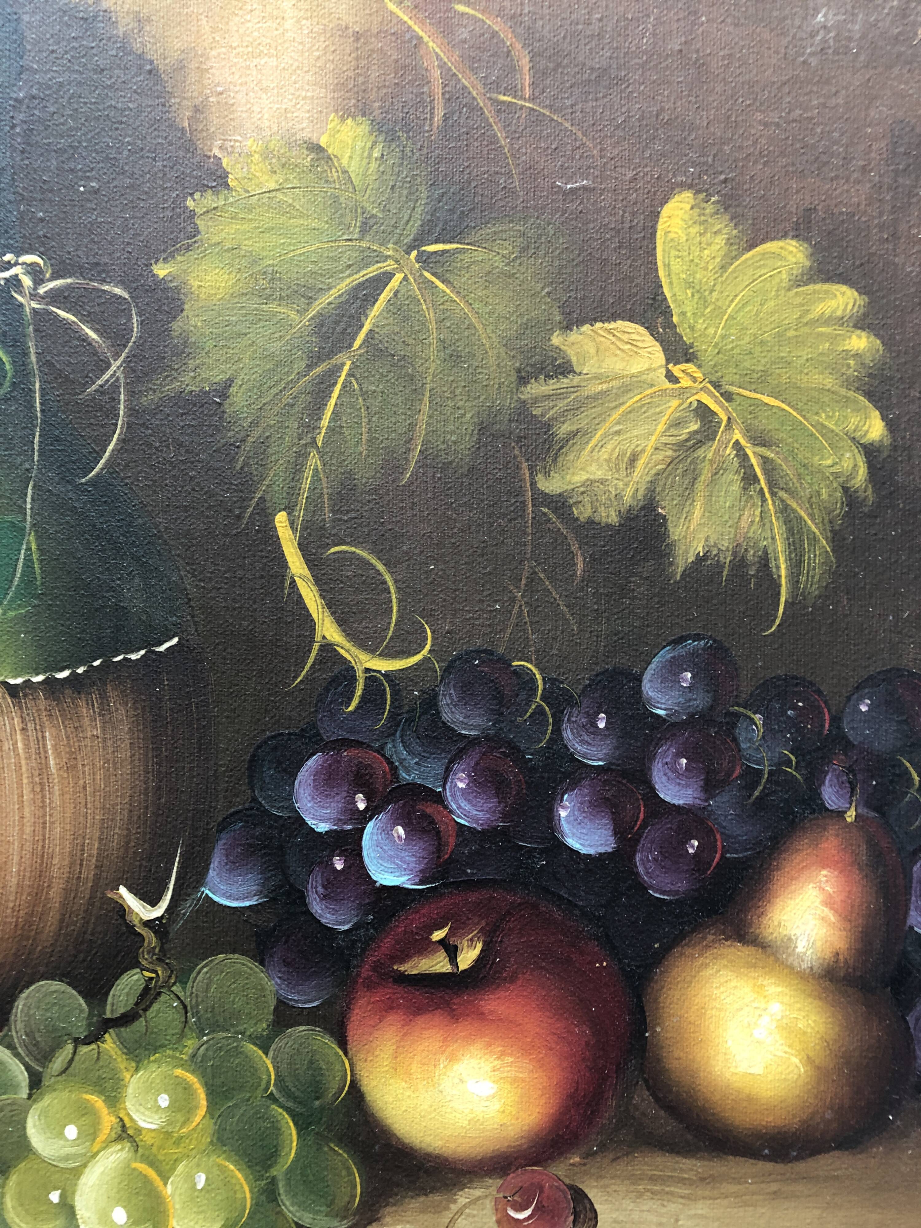 Still life painting with fruits