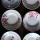 6 mismatched deep plates red blue Art Deco Badonviller Digoin