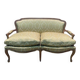 Sofa - Louis XV style bench in yellow silk