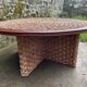 Coffee table and 3 rope stools from the 1970s.