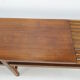 Bench in walnut and teak with brass feet, italy 1950s